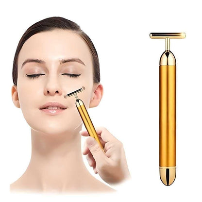 🔥 HOT SALE 🔥 24K Gold T-Shape Vibrating Face Massager 🌟50% OFF🌟🌟